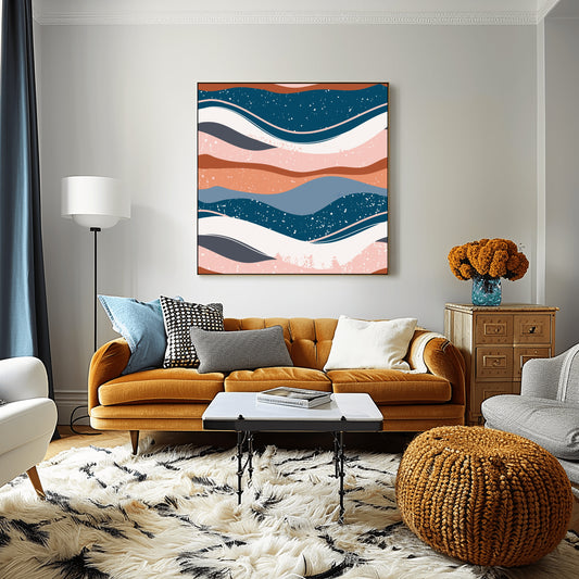 Waves of Earth: Abstract Layers in Calming Tones and Textures