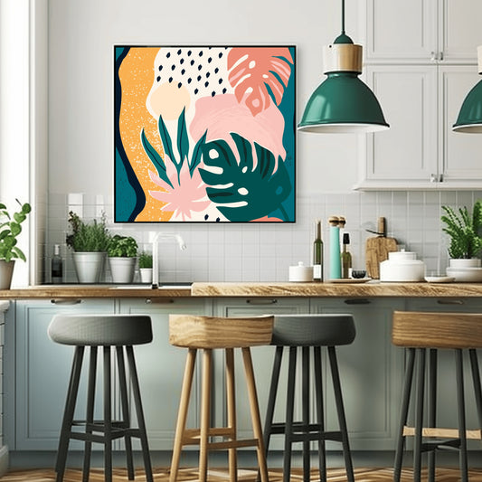 Abstract Botanical Bliss: A Symphony of Shapes and Colors