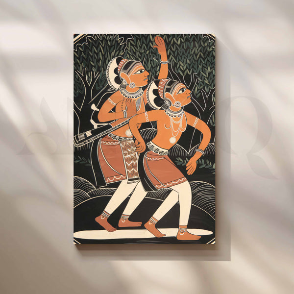 Traditional Indian Folk Dance Canvas Artwork