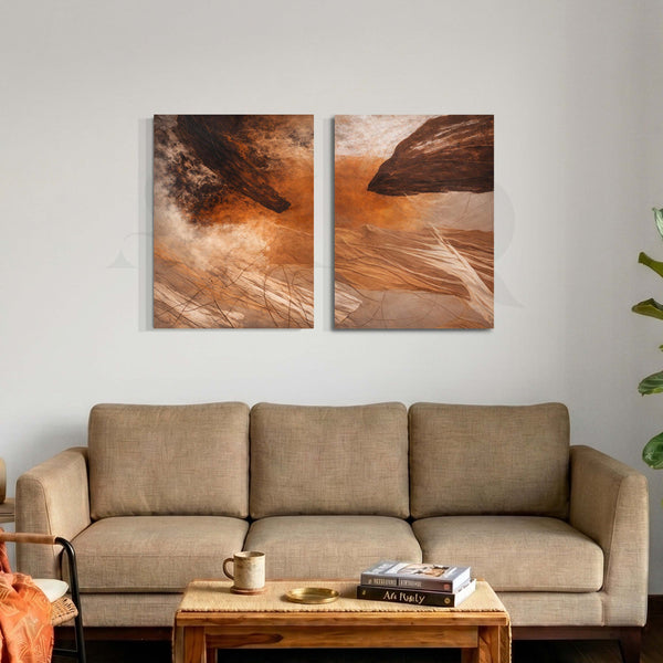 Earthy Storm Abstract Gallery Wall Set of 2