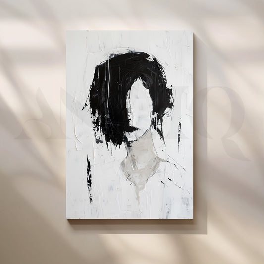 Black and White Portrait Canvas Artwork for Office/Study Room