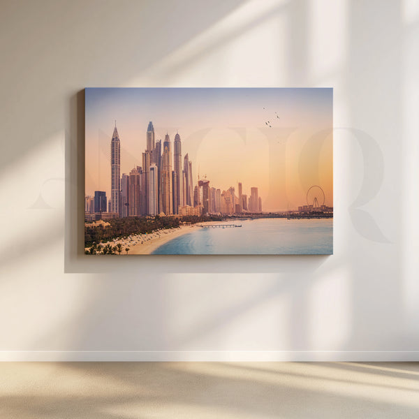 Coastal Cityscape Canvas Artwork