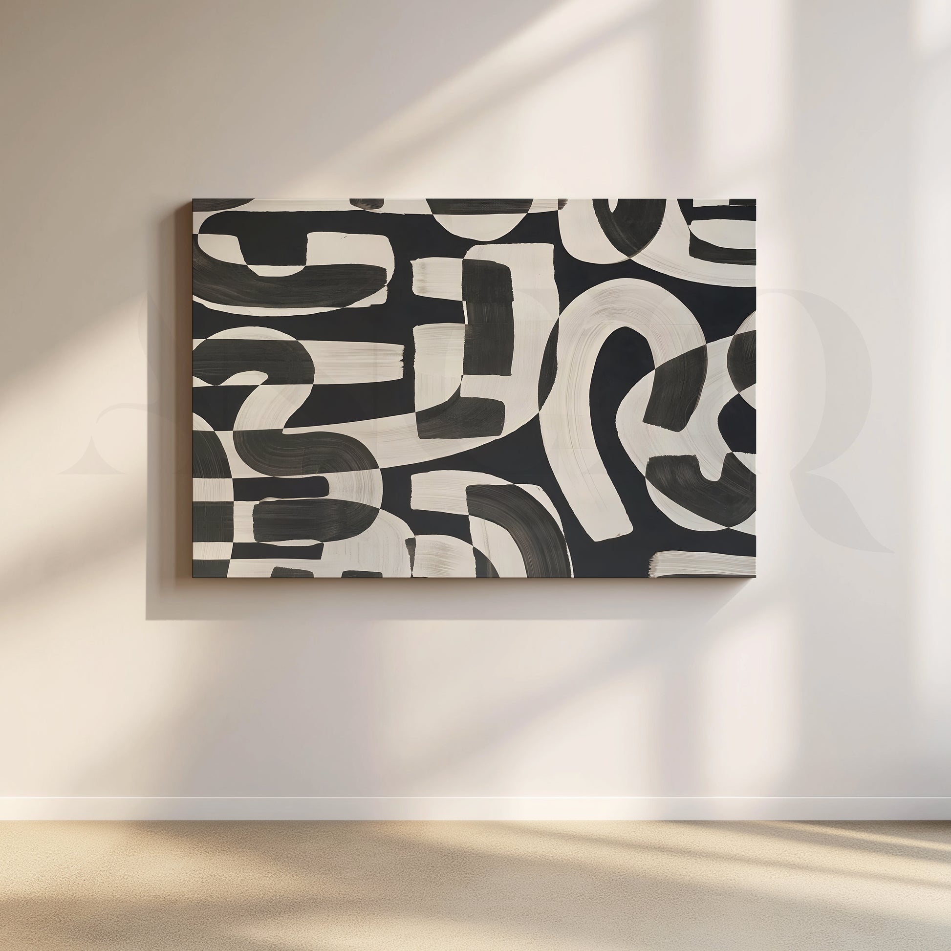 Brush Pattern Canvas Artwork for Living Room