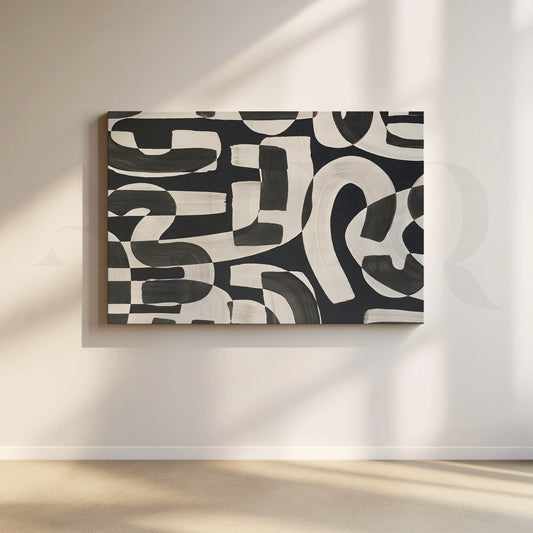 Brush Pattern Canvas Artwork for Living Room