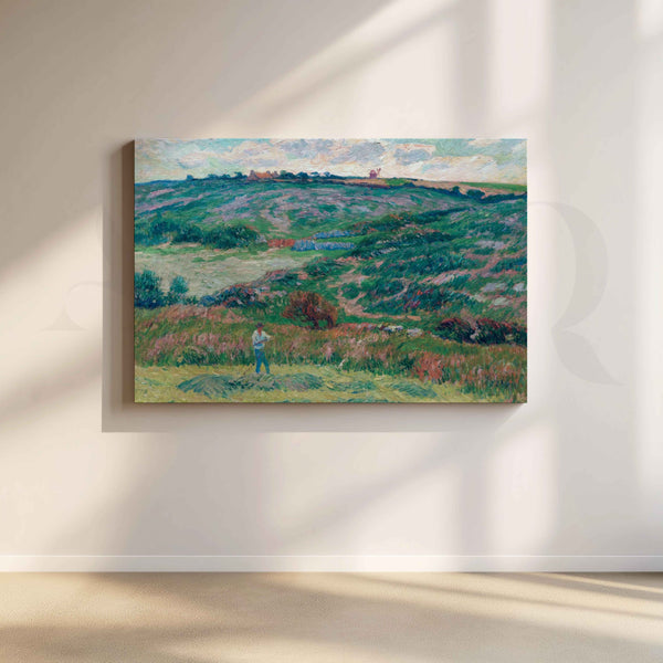 Henri Moret Green Meadow Landscape Canvas Artwork