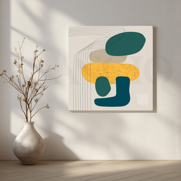 Abstract Harmony in Earthy Tones  Canvas Artwork