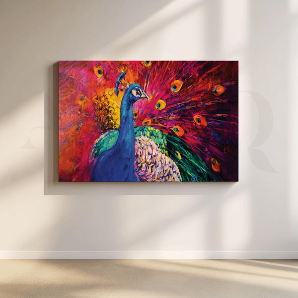 Peacock Elegance Canvas Artwork