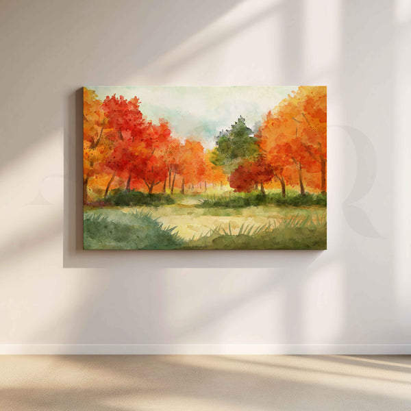 Autumn Garden Landscape Canvas Artwork