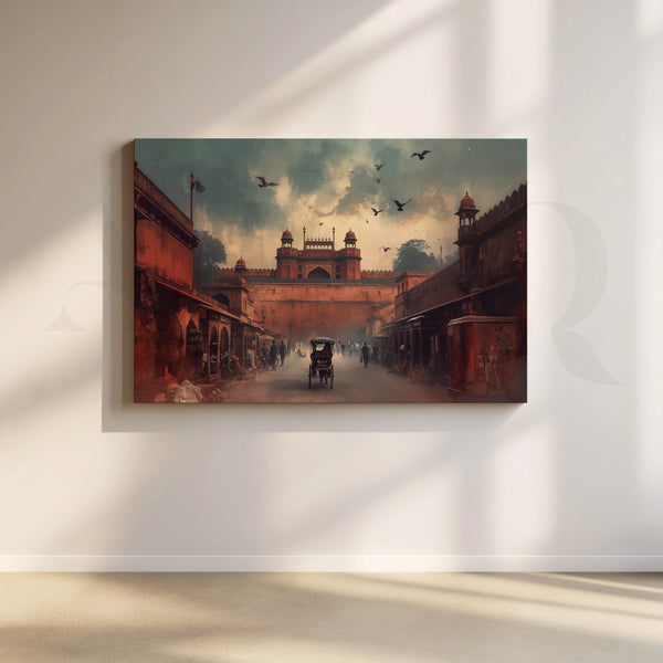 Red Fort Street View Canvas Artwork