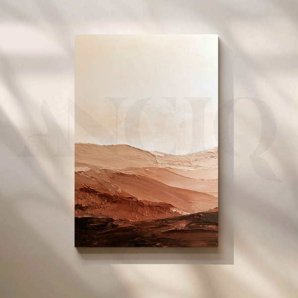 Earthy Terracotta Desert Hills Textured Abstract Canvas Artwork