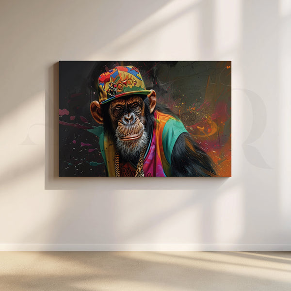 A Whimsical Chimpanzee Canvas Artwork