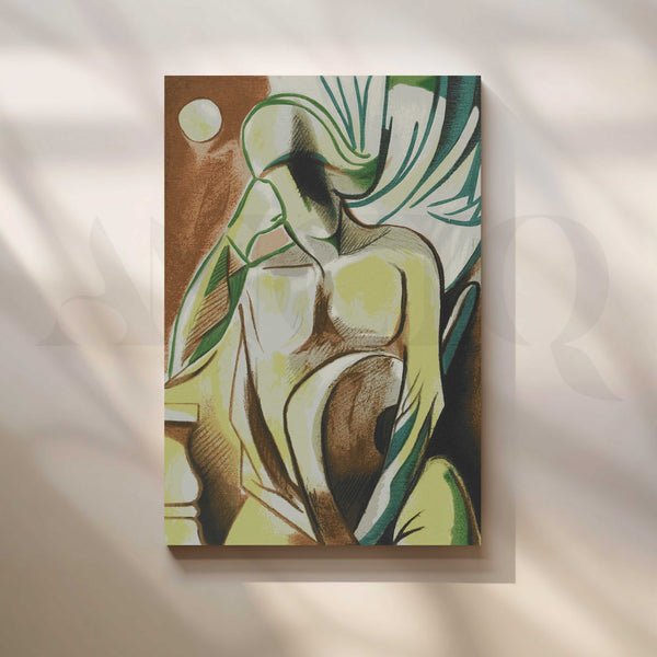 Botanical Abstract Figure Canvas Artwork