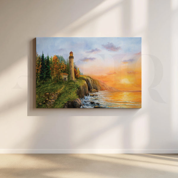 Lighthouse by the Sea Canvas Artwork