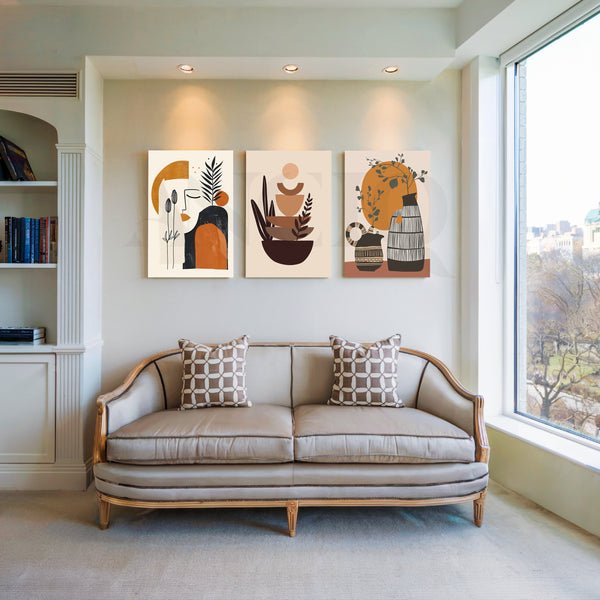Boho Terra Muse Gallery Wall – Set of 3 Artworks