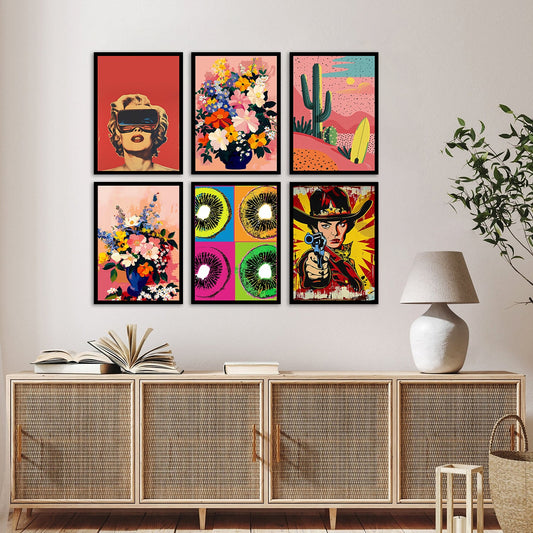 Vibrant Pop Art Wall Poster Set