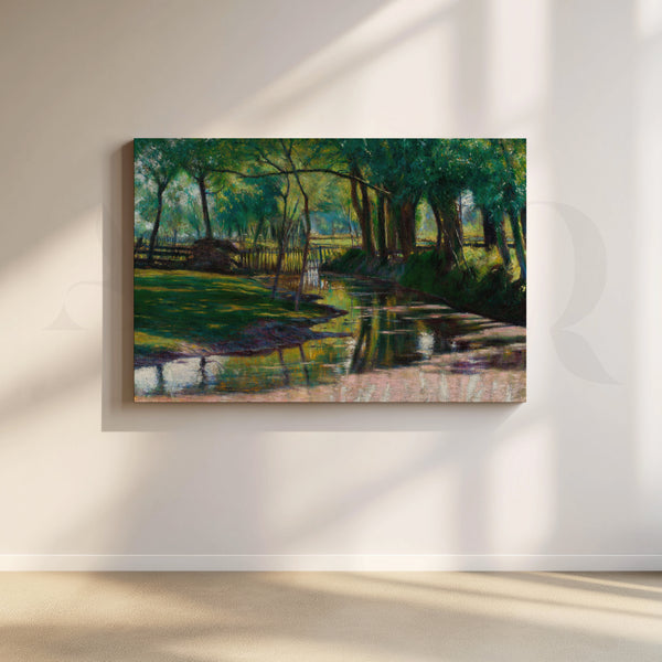 Sunlit River Reflection Artwork