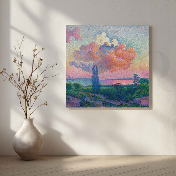 Pastel Lake Sunset Canvas Artwork