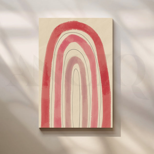 A Minimalist Abstract Art of Soft Red Hues Artwork