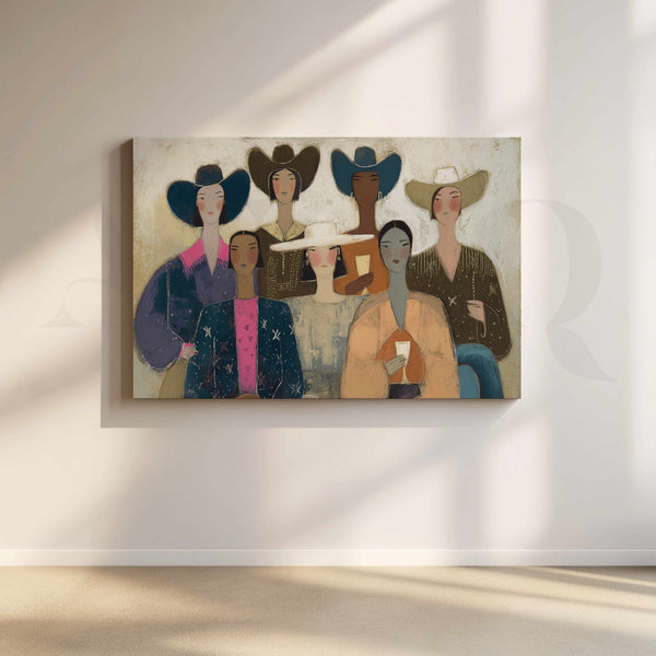 Stylish Women Figurative Canvas Artwork with Contemporary Fashion Appeal