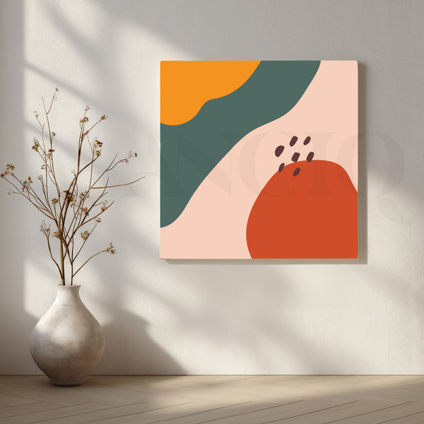 Warm Hues and Abstract Shapes Canvas Artwork
