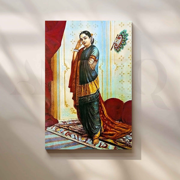 Radha In The Moonlight by Raja Ravi Varma Canvas Artwork