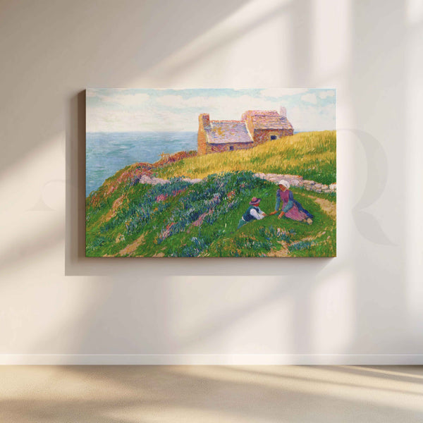 Coastal Cottage Landscape Canvas Artwork
