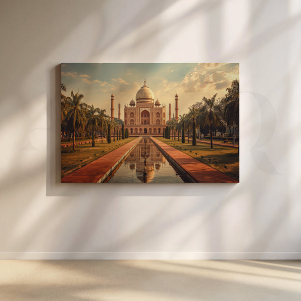 Taj Mahal Garden View Canvas Artwork