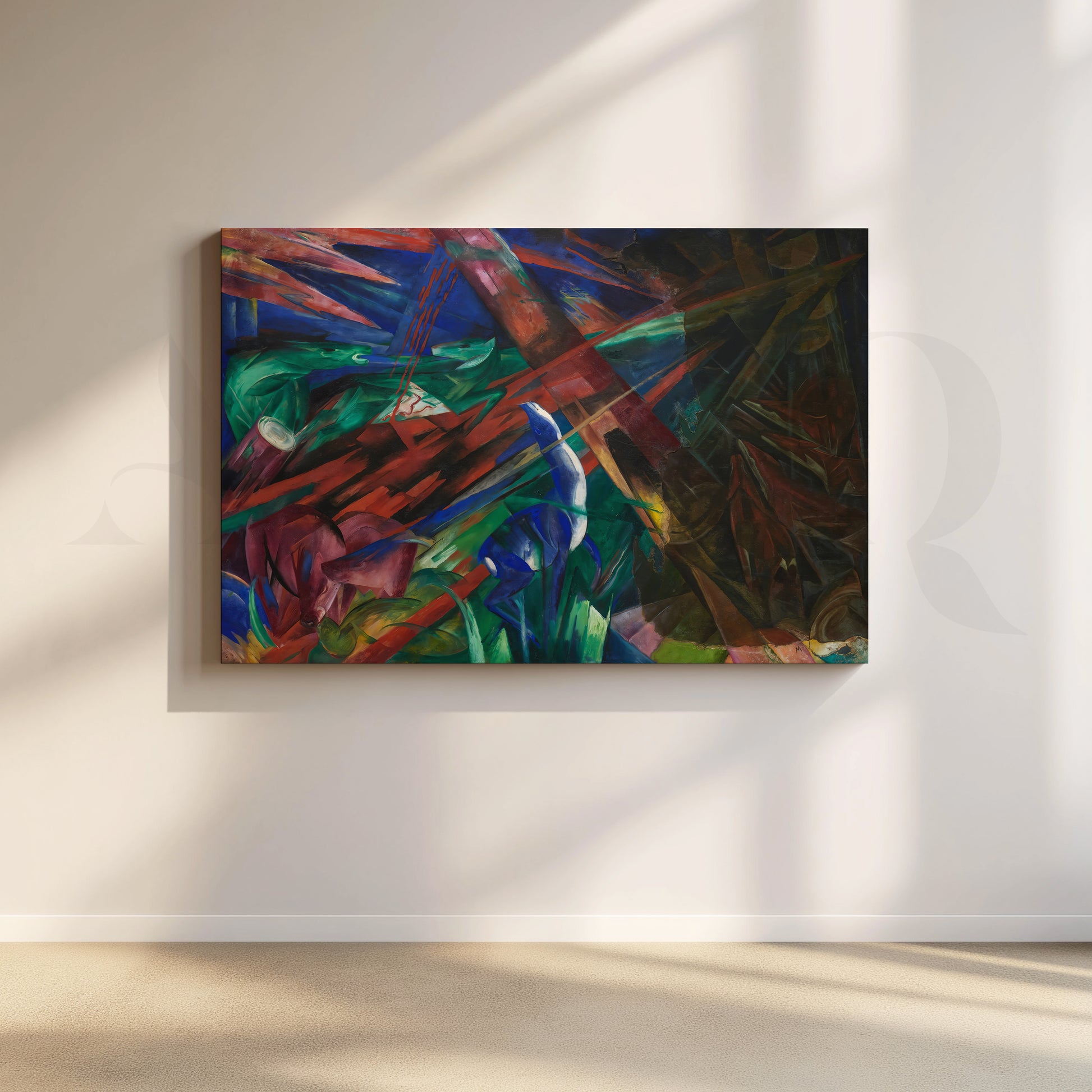 Dynamic Expressionist Canvas Artwork for Living Room