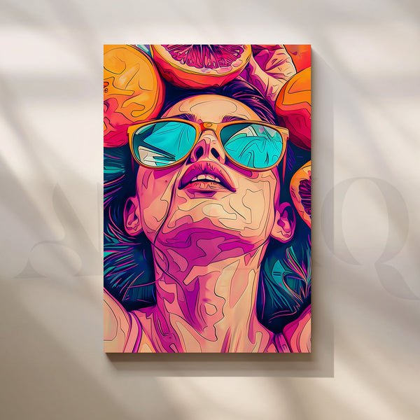 Colourful Pop Art Portrait Canvas Artwork (Ready to Ship)
