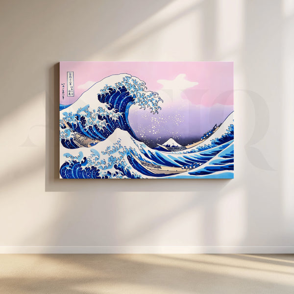 Pastel Great Wave Canvas Artwork