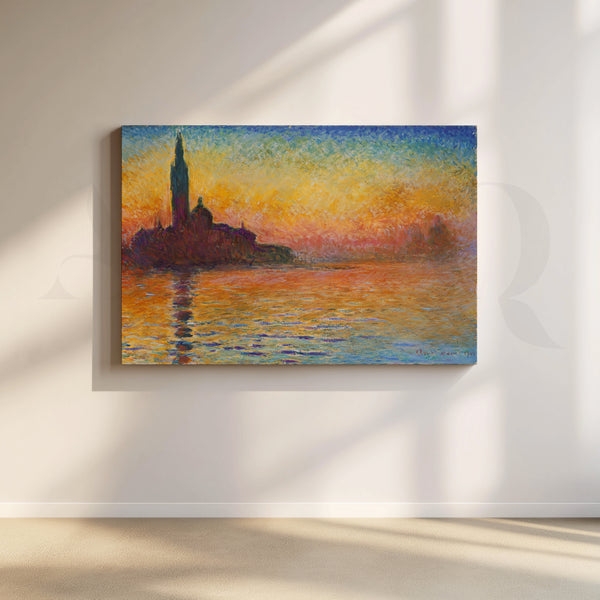 Venetian Sunset Glow Canvas Artwork
