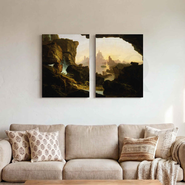 Dramatic Rocky Seascape Gallery Wall Artwork Set of 2