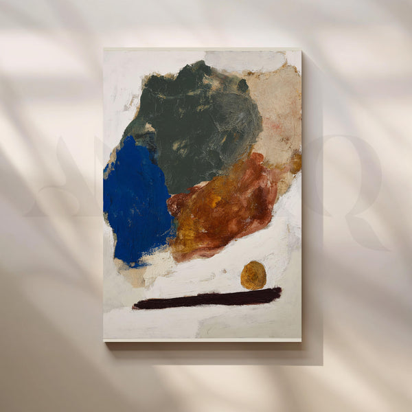 Organic Blue and Earth Tone Abstract Canvas Artwork