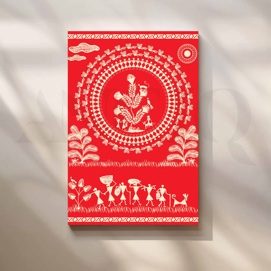 Warli Tree of Life Artwork with Gallery Wrap