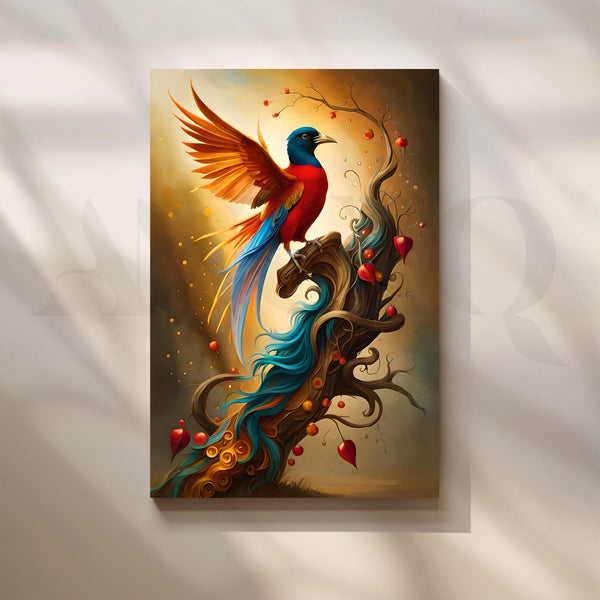 Colorful Fantasy Bird Pop Art Illustration