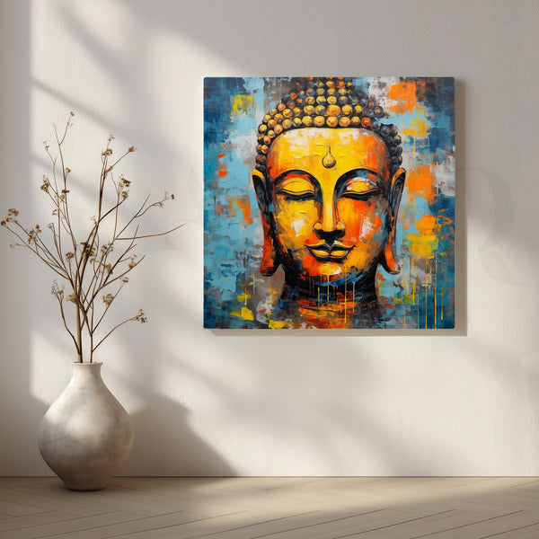 Vivid Buddha Portrait Canvas Artwork