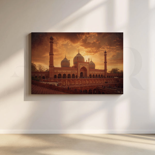 Mosque Sunset Canvas Artwork