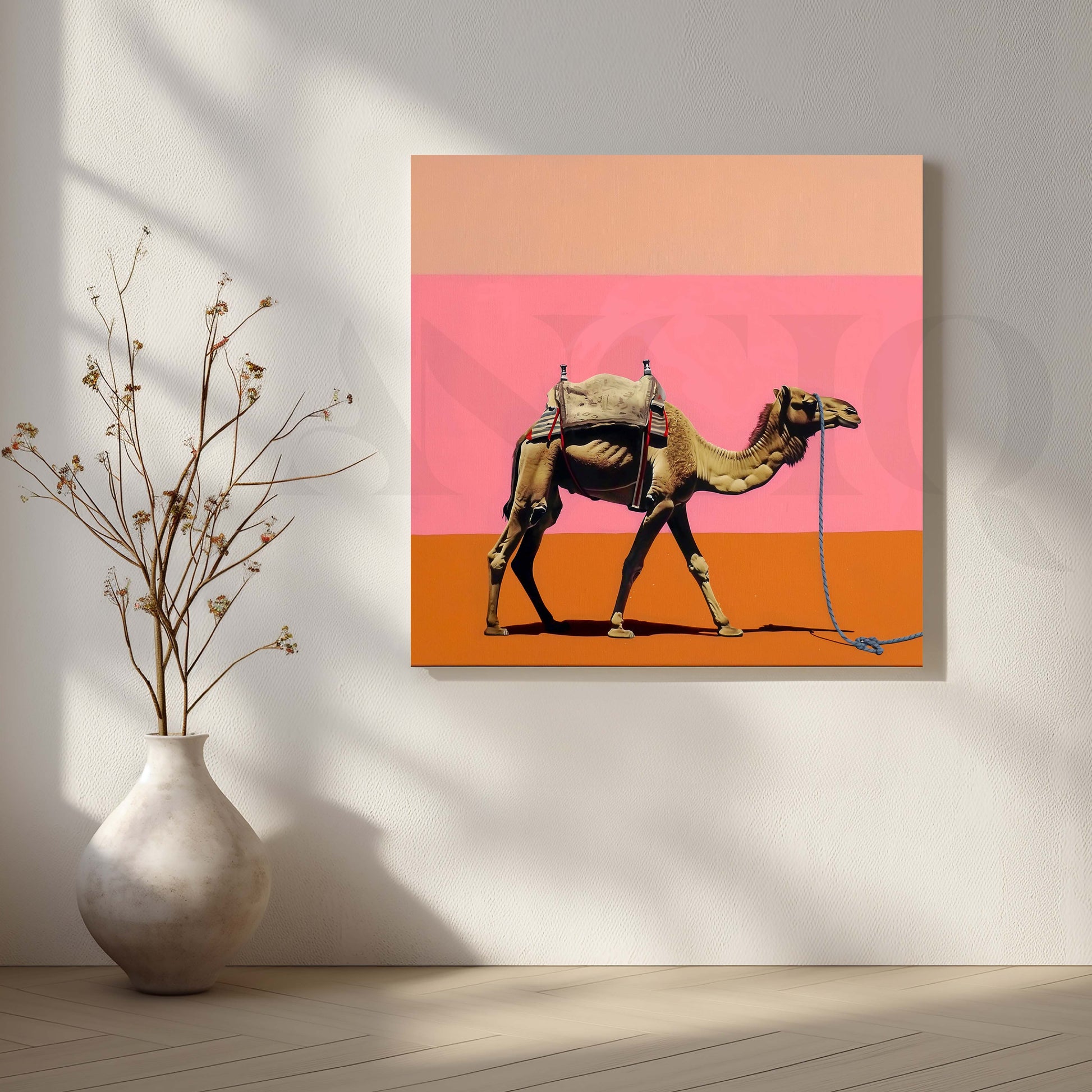 Contemporary Camel Canvas Artwork for Living Room