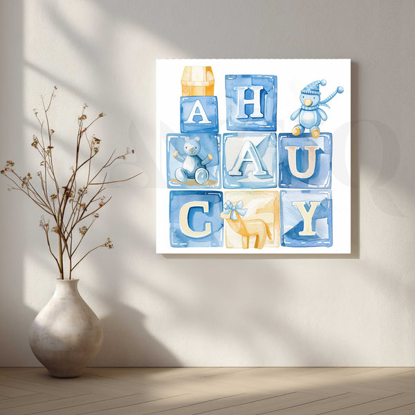 Playful Alphabet Blocks Kids Canvas Artwork