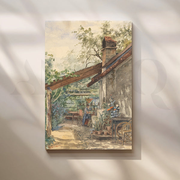 Rustic Garden Terrace Canvas Artwork
