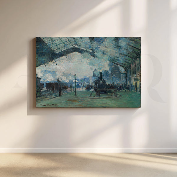 Paris Station Smoke Impressionist Canvas Artwork