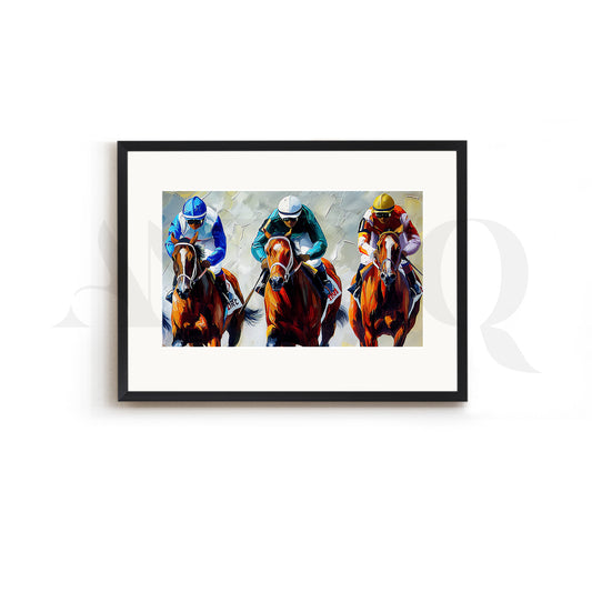 Racing Spirit – Colourful Horse Racing Gallery Wall Art Set of 2