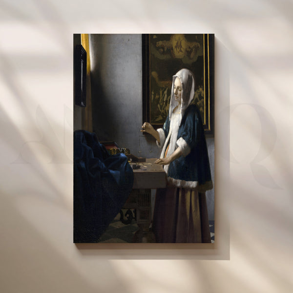 Holding a Balance by Vermeer Canvas Artwork