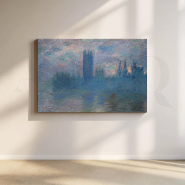 Parliament at Dusk Impressionist Canvas Artwork