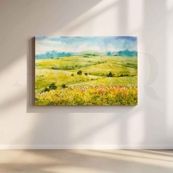 Meadow Fields Landscape Canvas Artwork
