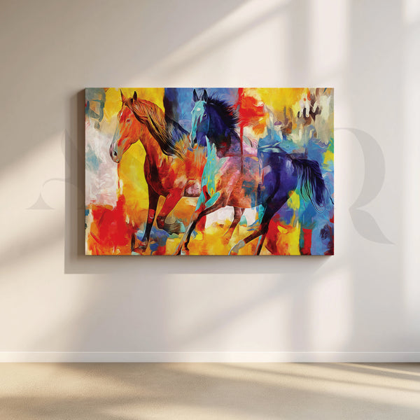 3D Horses Canvas Wall Artwork