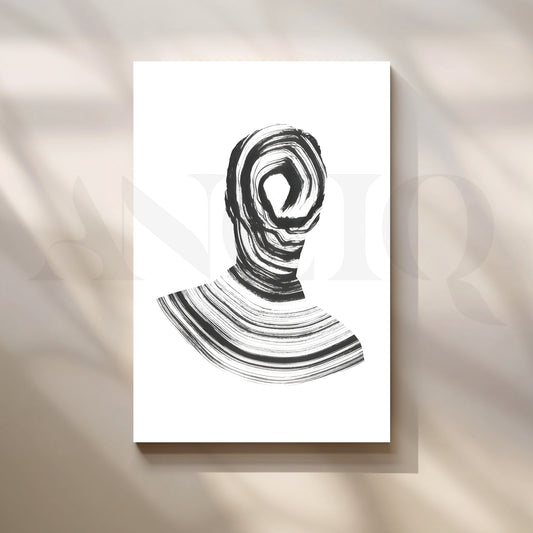 Silhouette Brushstroke Canvas Artwork for Office/Study Room