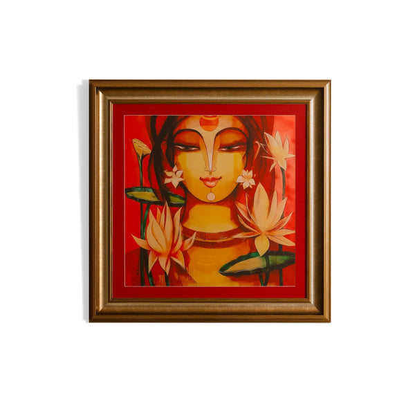 Serene Lotus Muse Framed Artwork