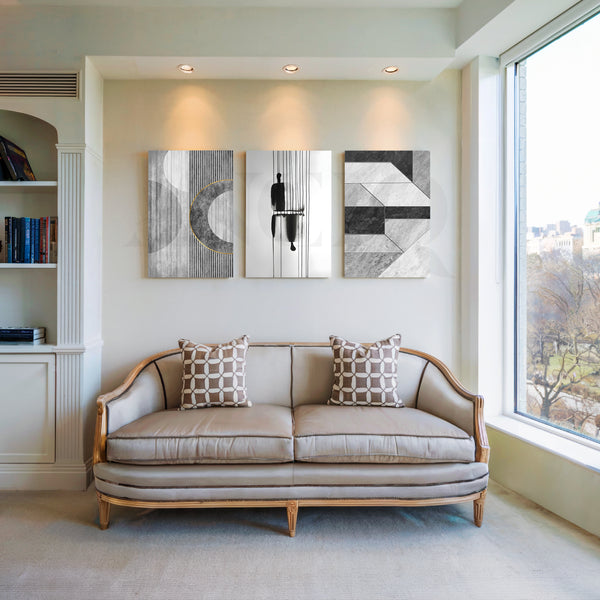 Monochrome Silent Story Gallery Wall – Set of 3 Artworks