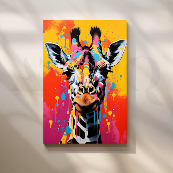 Colorful Giraffe Pop Artwork